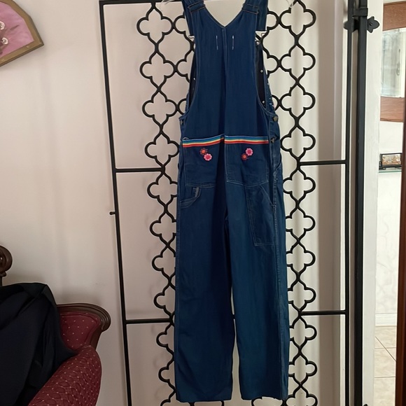 VTG 80s Embellished Women’s Denim Overalls with Appliqués - Picture 6 of 16